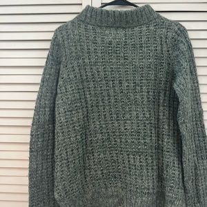 Field Flower Green Chunky Knit Sweater